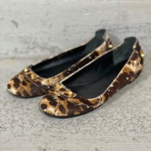 BALENCIAGA 35 Arena Animal Print Ballet Flats 5
